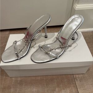 Elegant Silver Women's Heels